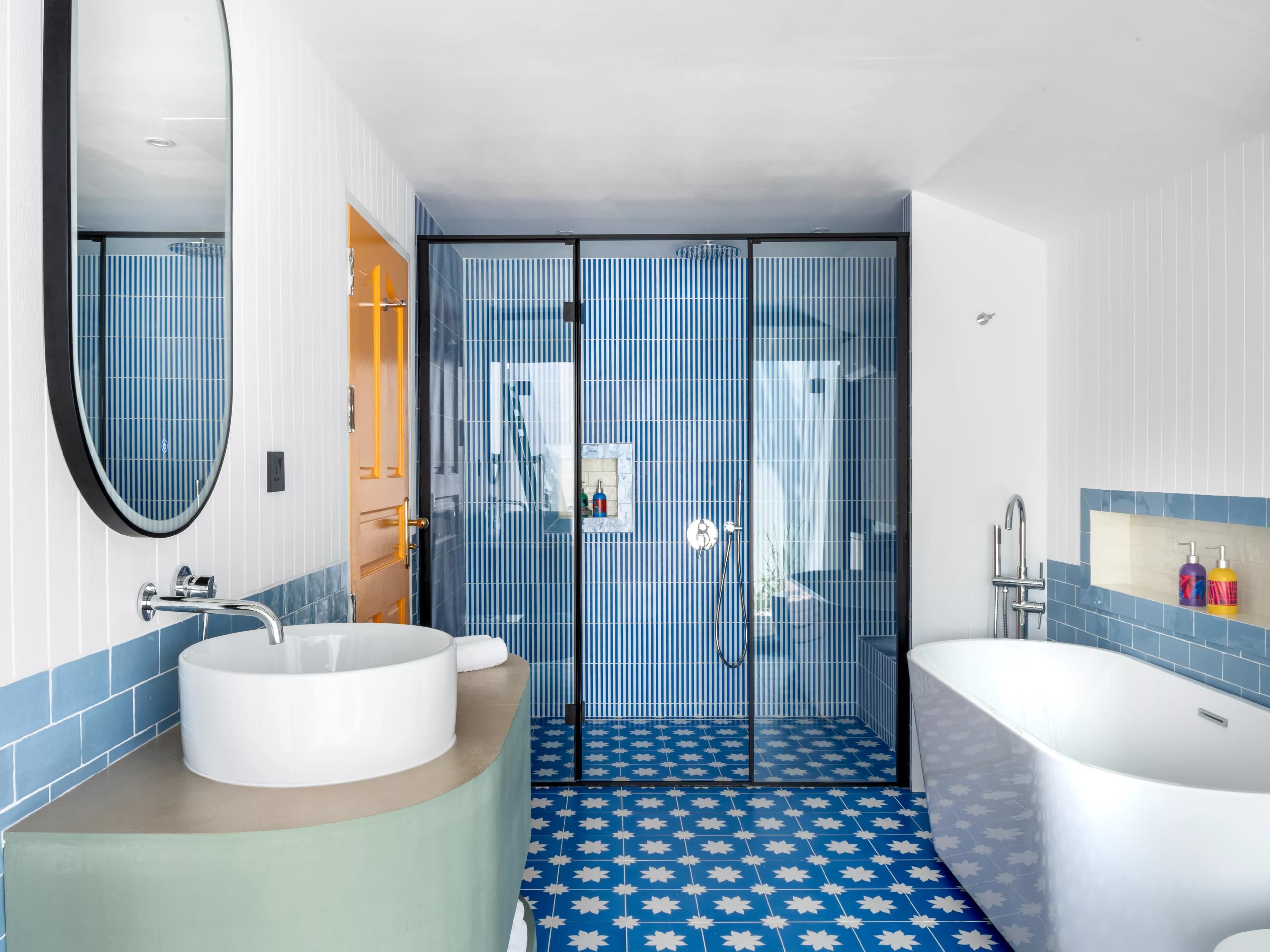 deluxe room, 1 double bed with sofa bed (lagoon beach pool villa) | bathroom | shower, designer toiletries, hair dryer, bathrobes