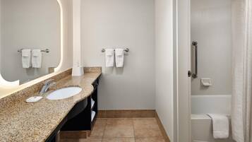 Designer toiletries, hair dryer, bathrobes, towels