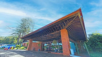 Stunning building with a red-brick facade and a spacious open structure.