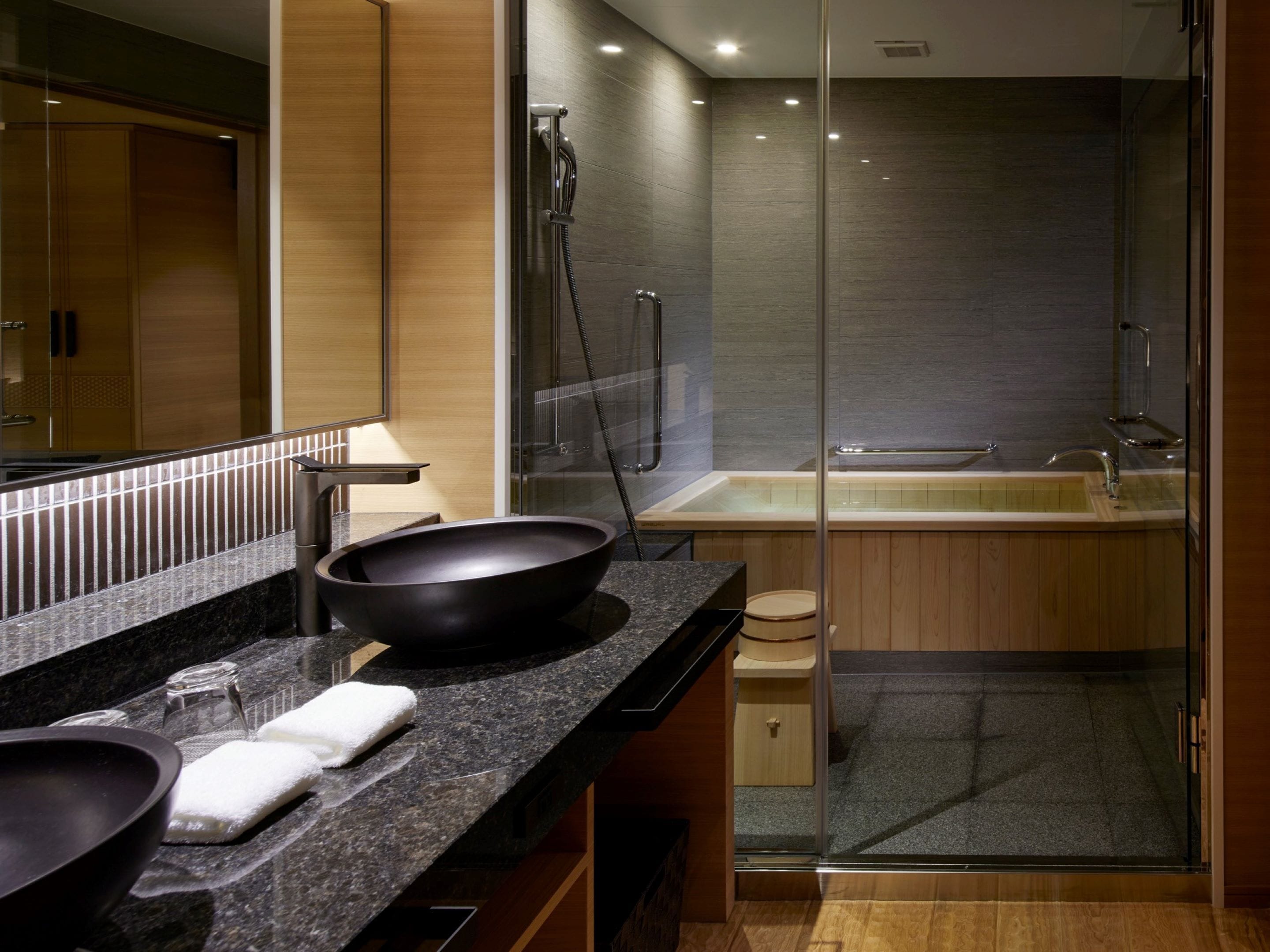 eco-friendly toiletries, hair dryer, slippers, bidet