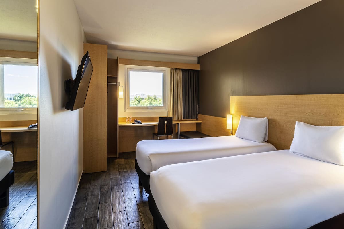 Double Room, 2 Double Beds | In-room safe, desk, blackout curtains, soundproofing