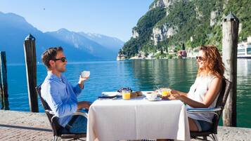 Lunch and dinner served, local cuisine