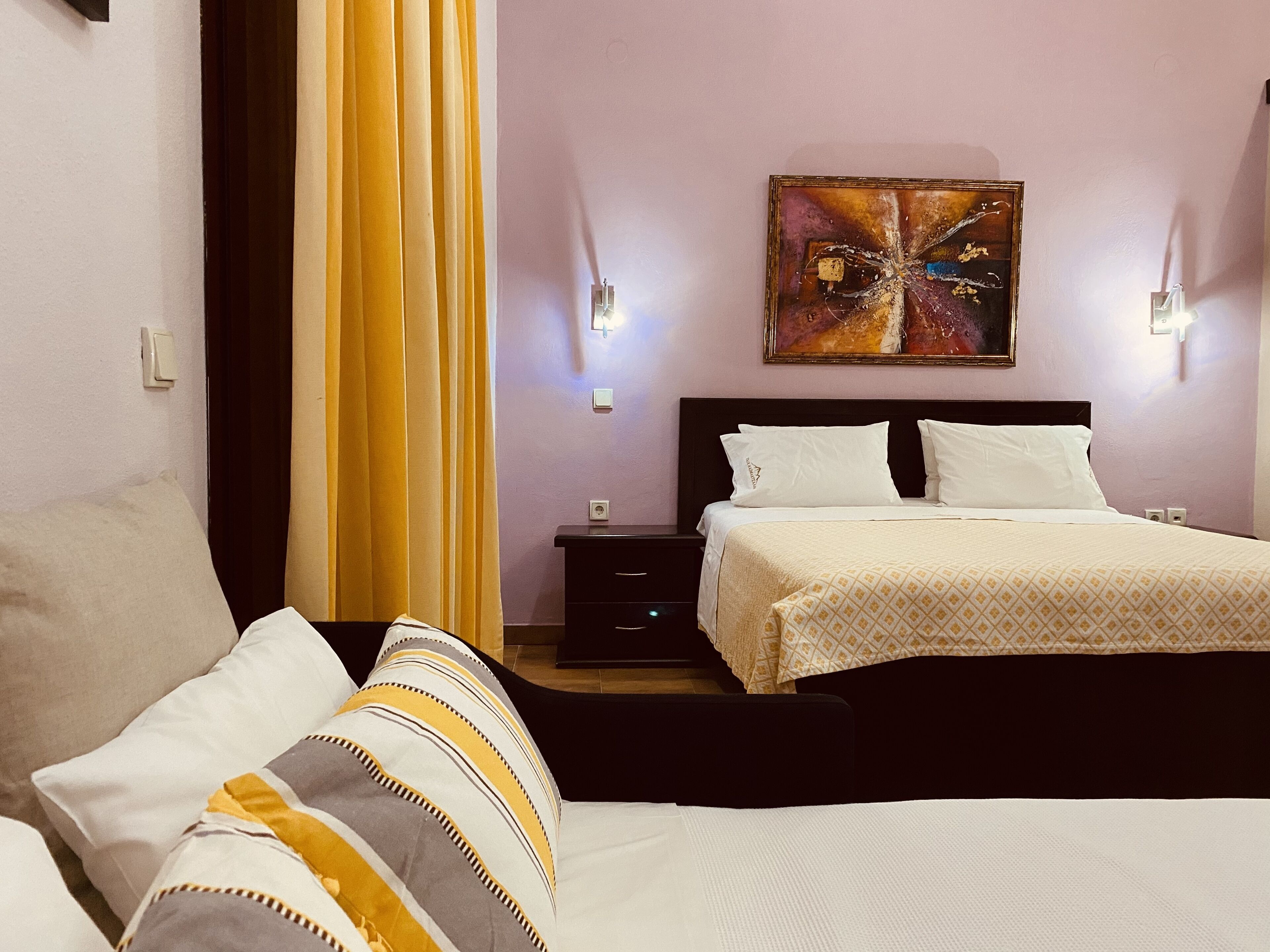 economy triple room, 1 double bed with sofa bed, balcony, ground floor | 1 bedroom, pillow-top beds, individually decorated, blackout curtains