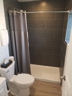 Articles de toilette (gratuits), séchoir à cheveux, serviettes fournies