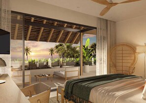 Kattohuoneisto | Ylelliset vuodevaatteet, minibaari, tallelokero huoneessa