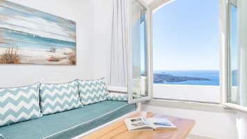 Suite Superior, vista mare (Caldera View) | 1 camera, biancheria da letto di alta qualità, una cassaforte in camera