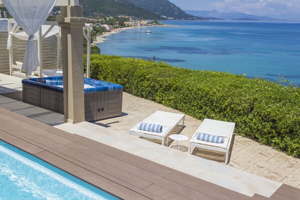 Villa Sea View with Private Hot-Tub and Heated Pool | Beach/ocean view - Palms and Spas Corfu Villas Retreat (Corfu)