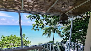 Presidentiële villa, 1 kingsize bed, uitzicht op zee | Terras