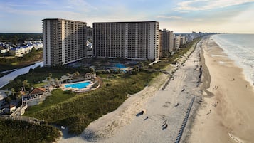 On the beach, white sand, free beach shuttle