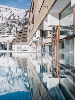 Indoor pool, outdoor pool, pool loungers