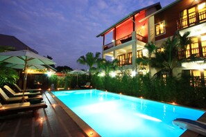 2 outdoor pools, pool umbrellas, sun loungers