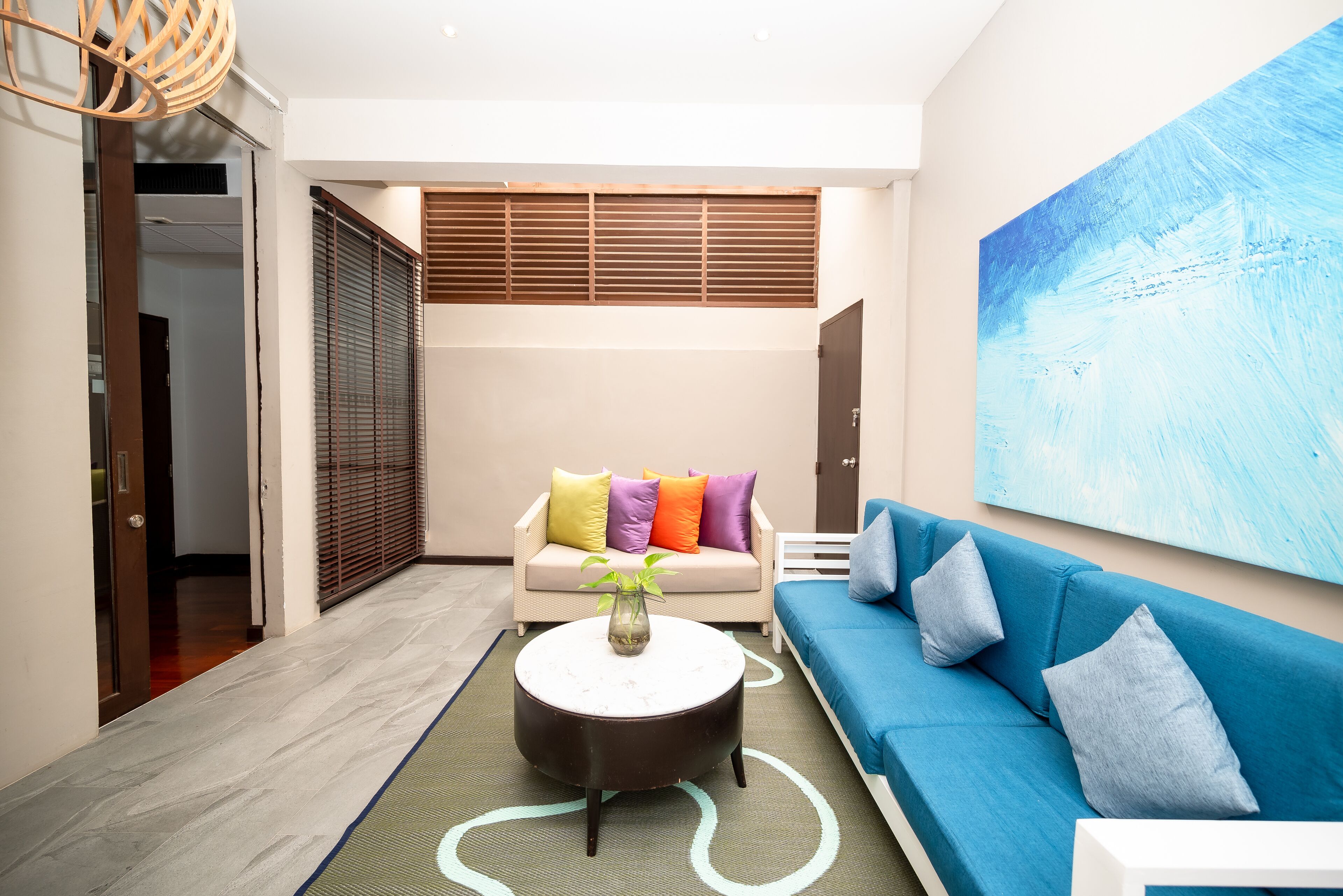 grand family premier pool suite | living area | 42-inch led tv with satellite channels, tv, dvd player