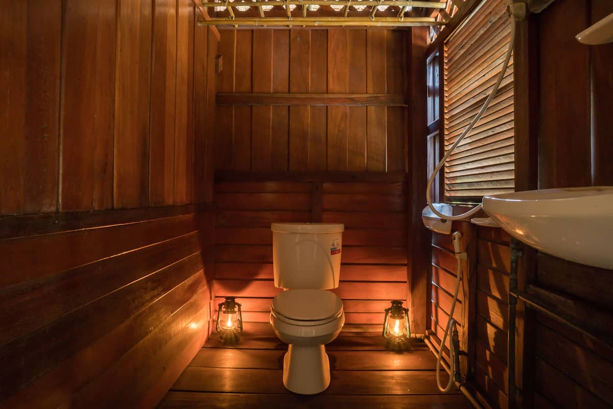 shower, designer toiletries, towels