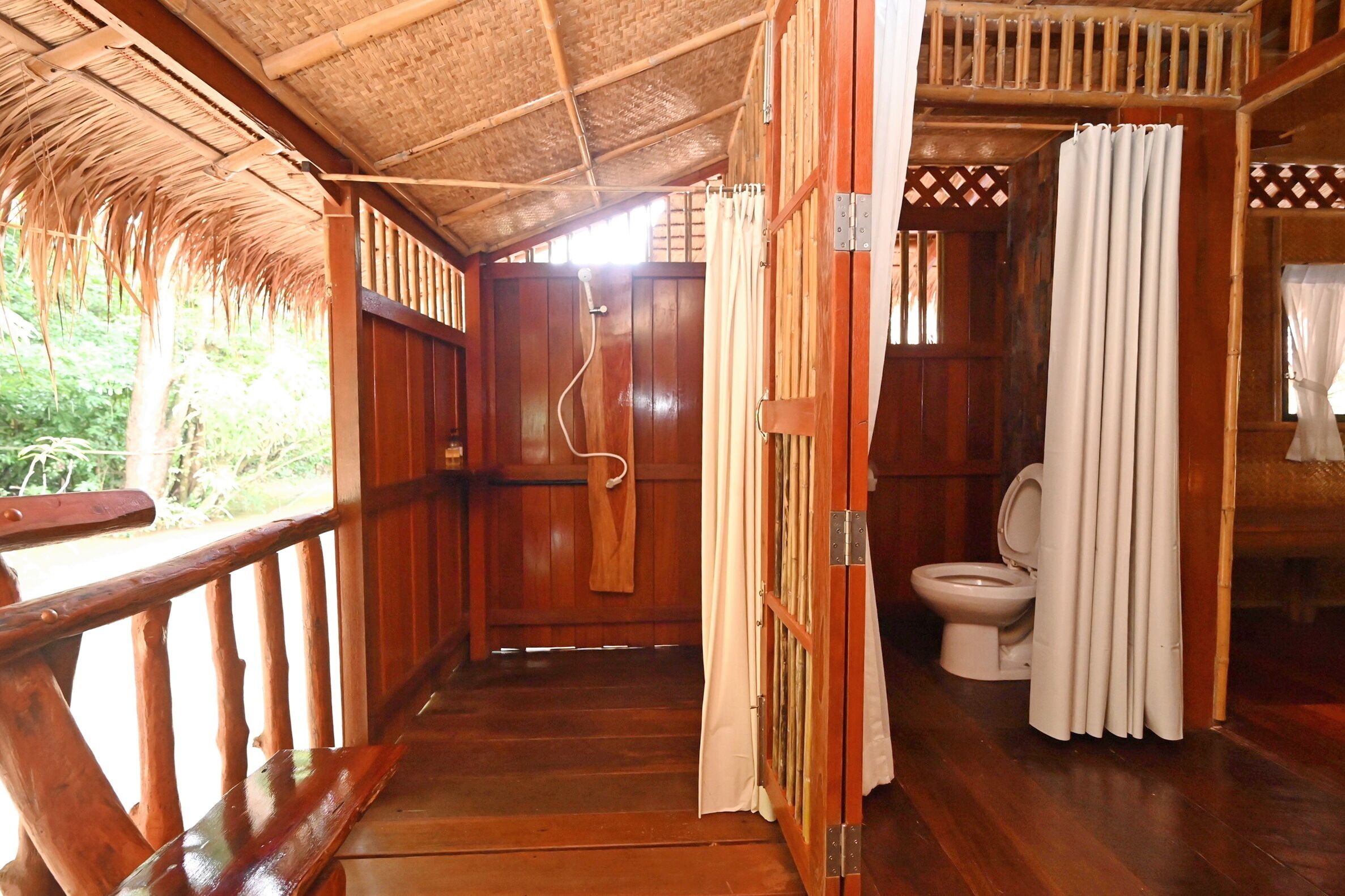 jungle vibe dinner breakfast and join boat check in - check out | bathroom | shower, designer toiletries, towels
