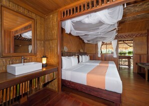 Jungle Vibe Quad Dinner Breakfast and Join boat check in - check out | Desk, bed sheets