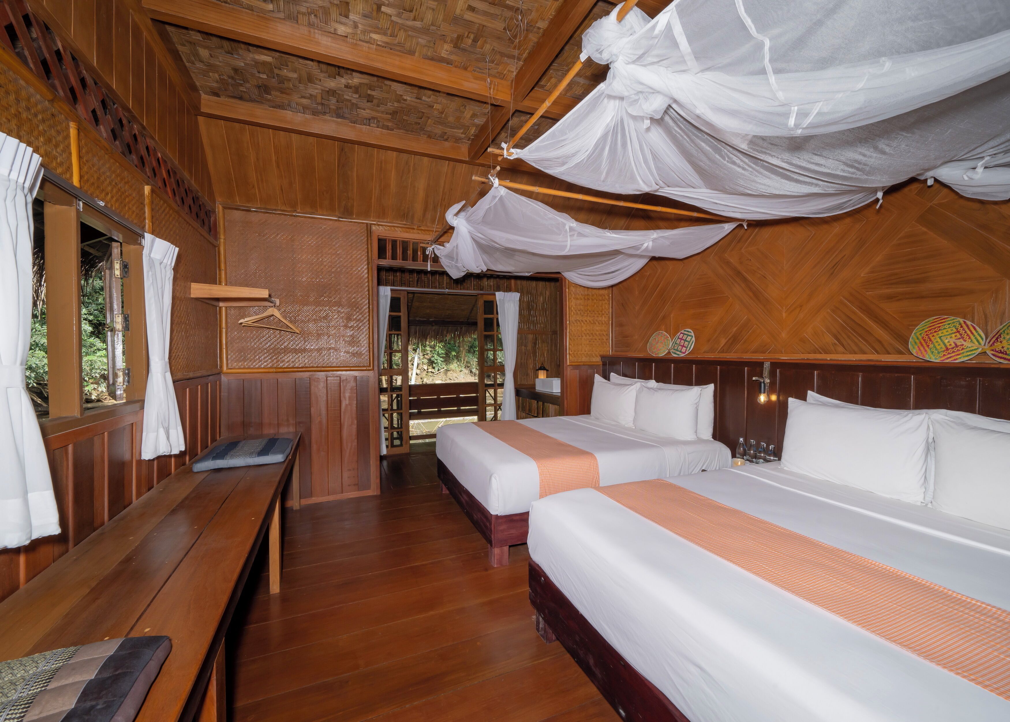 Jungle Vibe Quad Dinner Breakfast and Join boat check in - check out | Desk, bed sheets