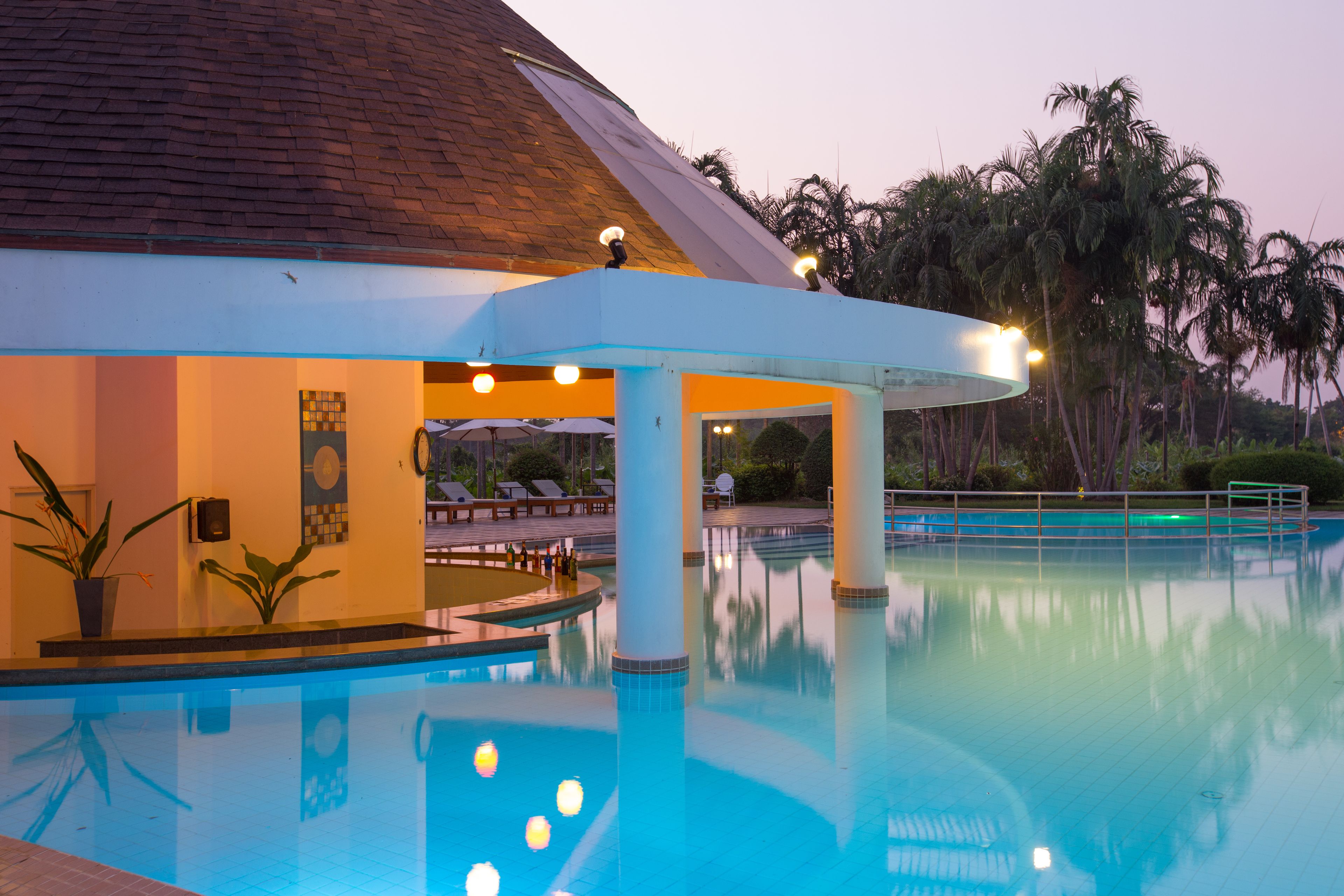 Outdoor pool, open 9:00 AM to 8:00 PM, pool loungers