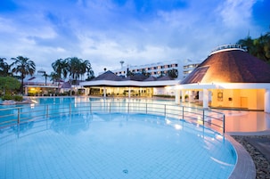 Outdoor pool, open 9:00 AM to 8:00 PM, sun loungers