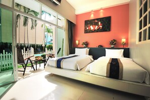 Deluxe Pool View | Premium bedding, in-room safe, desk, iron/ironing board - The Beach Boutique House (Karon)