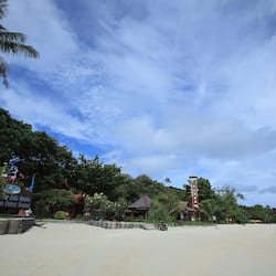 On the beach, beach bar