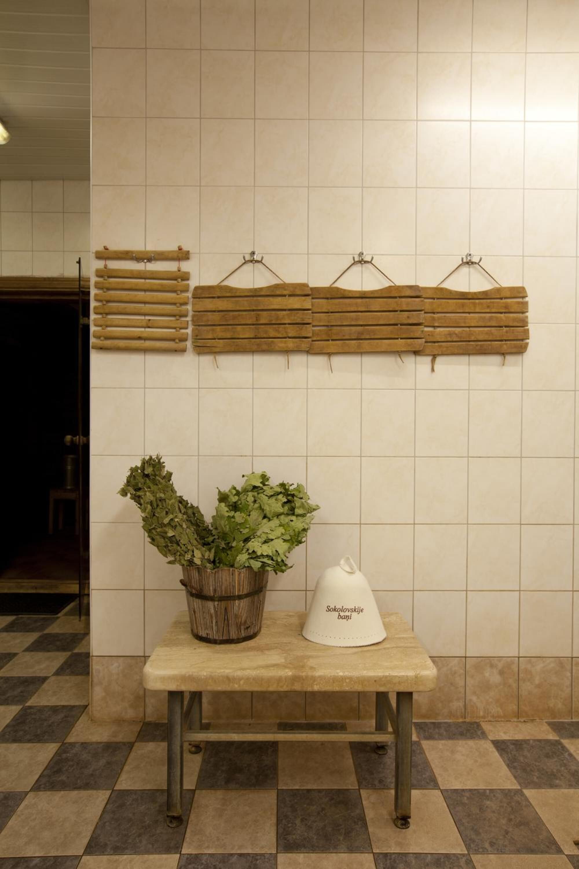 designer toiletries, hair dryer, bathrobes, slippers