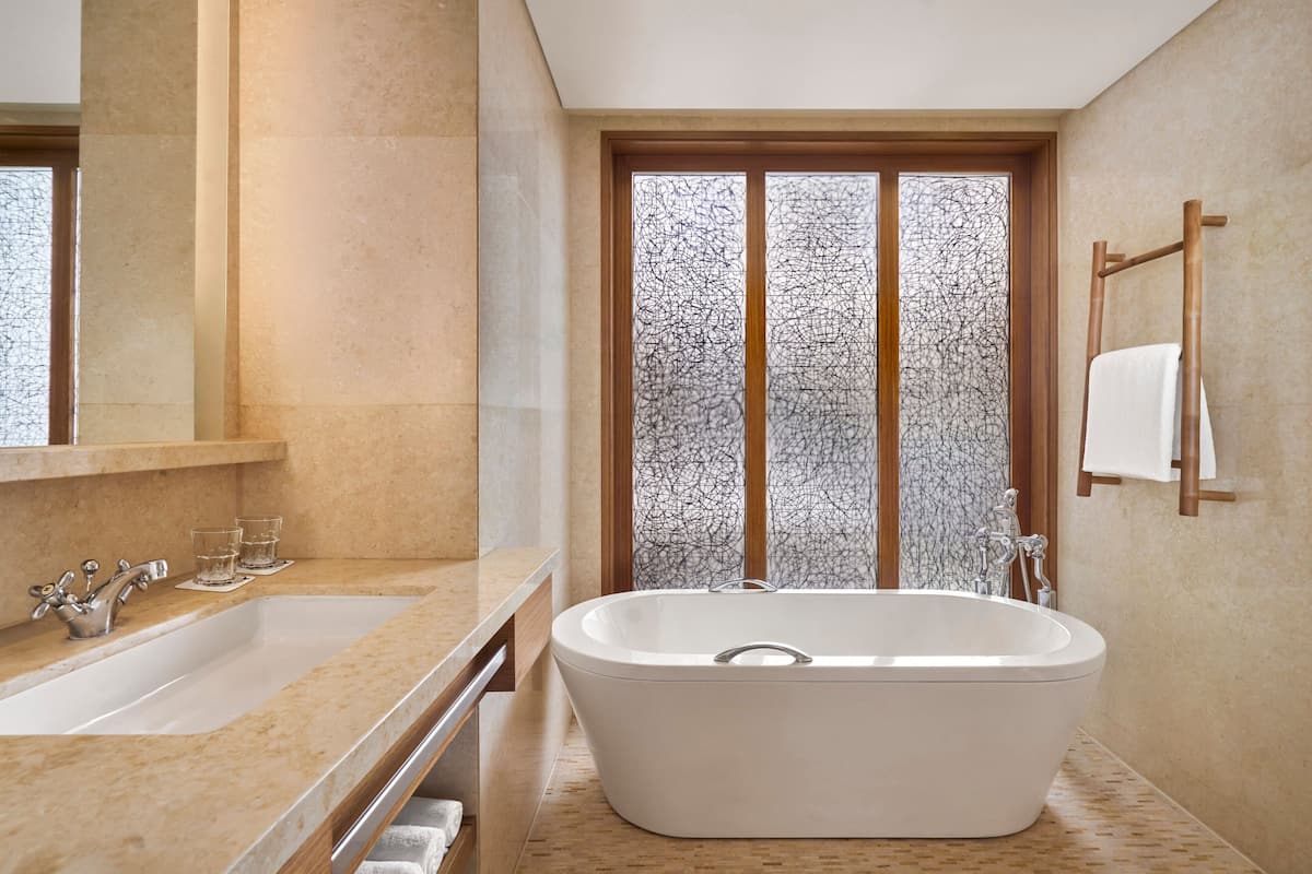 free toiletries, hair dryer, bathrobes, slippers