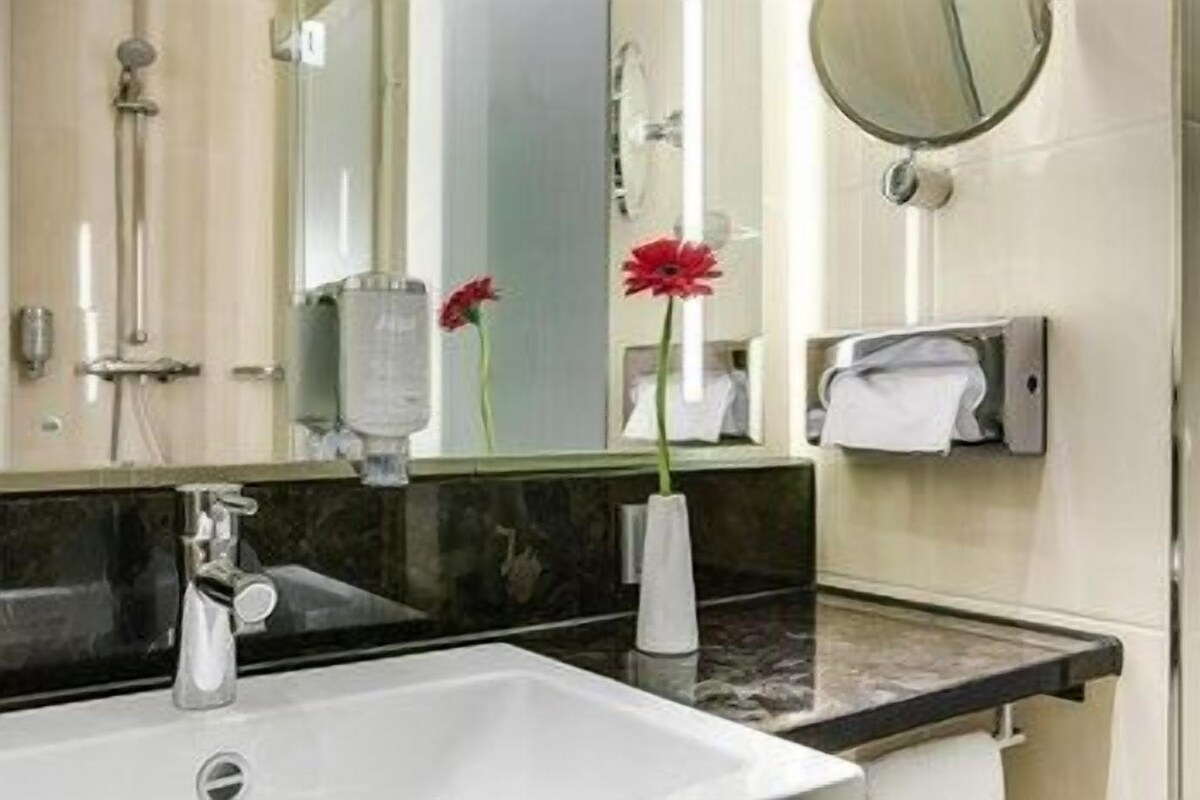Bathroom | Shower, hair dryer, towels, soap