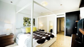 1 dormitori, roba de llit d'alta qualitat i caixa forta a l'habitació 