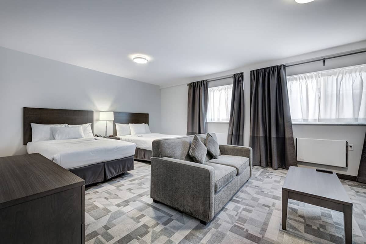 Standard Room, 2 Double Beds, Kitchenette | In-room safe, desk, blackout drapes, soundproofing