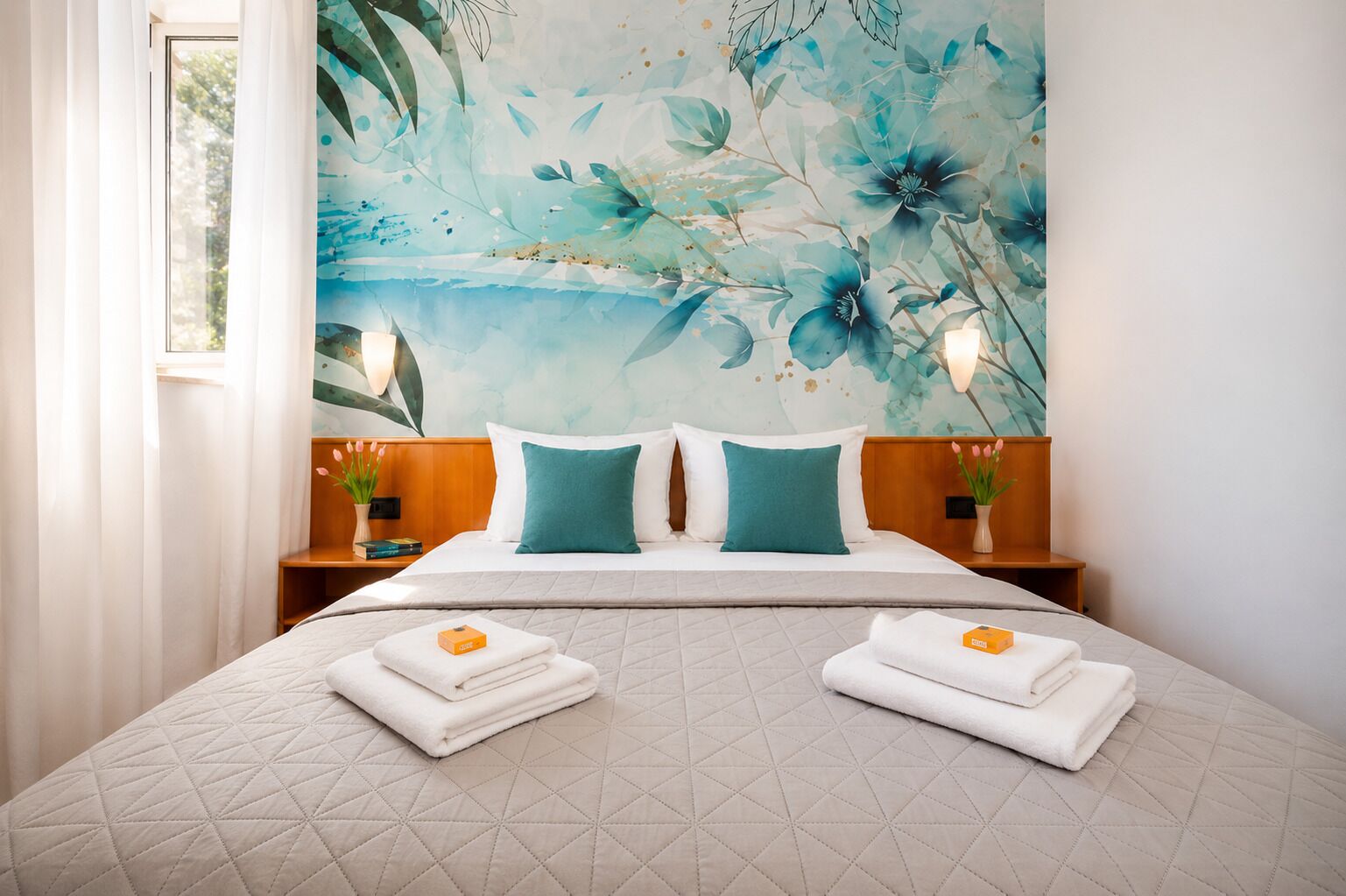 Standaard kamer, 1 twee- of 2 eenpersoonsbedden, 1 slaapkamer, gedeeltelijk uitzicht op zee | Een kluis op de kamer, een bureau, gratis babybedden, gratis wifi