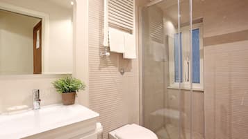 Single Room | Bathroom | Shower, hair dryer, towels