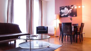 Superior Two Bedroom Apartment 6 adults | Living area | Flat-screen TV