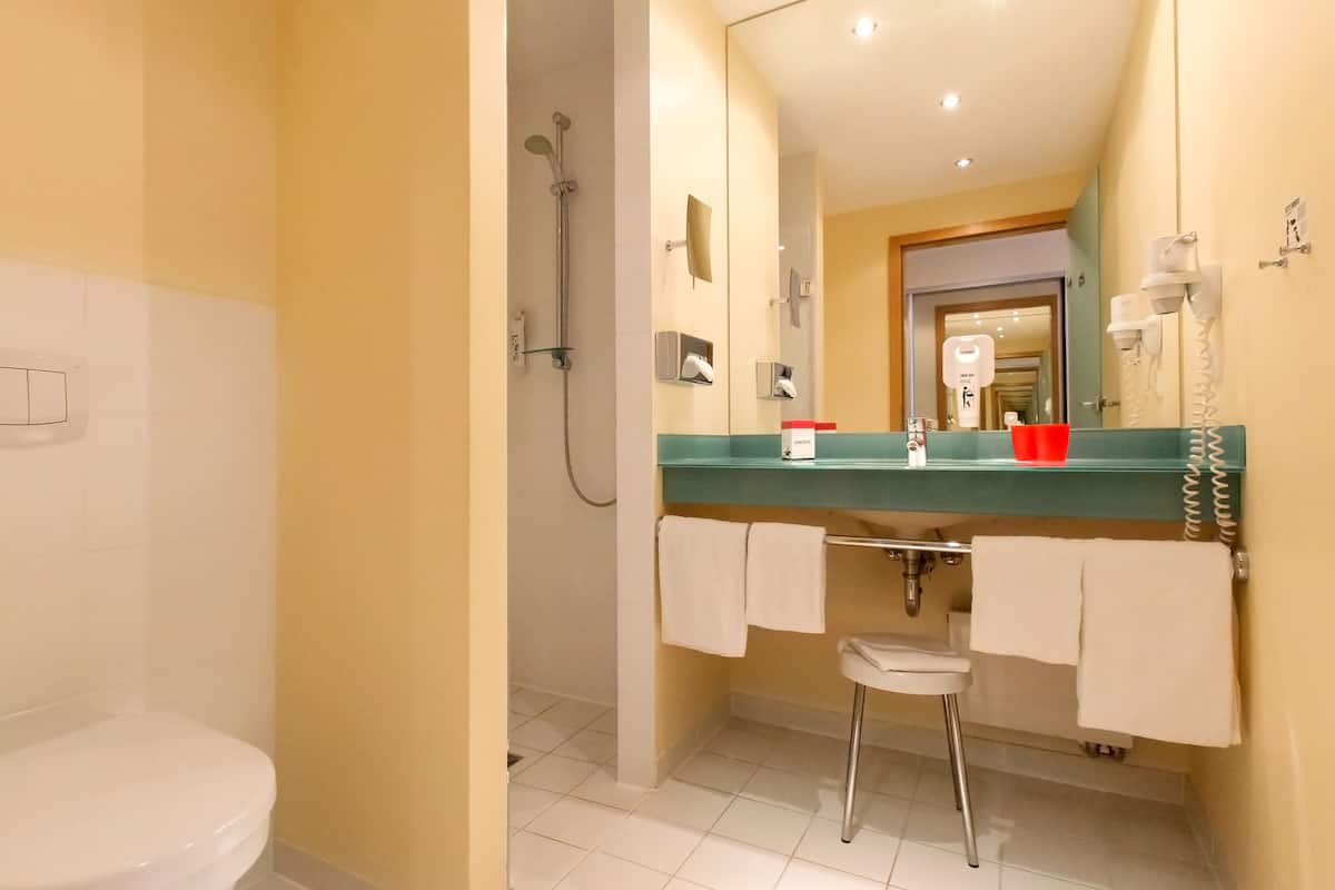 free toiletries, hair dryer, towels, soap