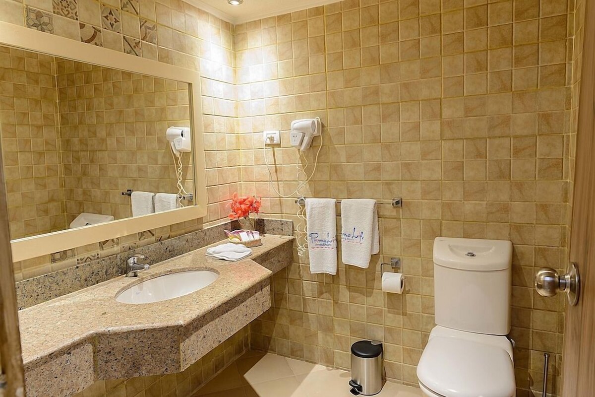 Banyo | Çevre dostu banyo/kozmetik ürünleri, saç kurutma makinesi, havlu, sabun 
