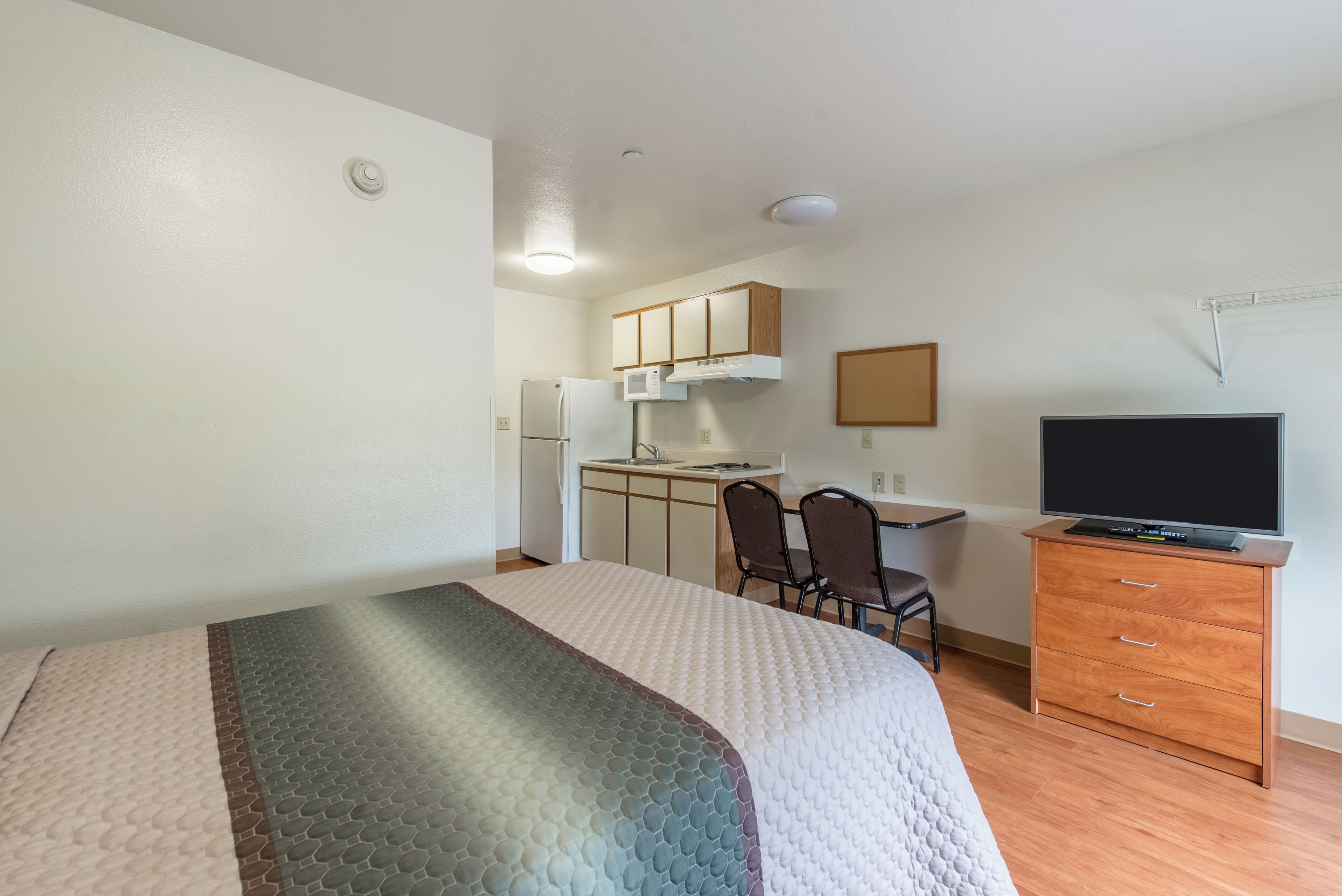 Blackout drapes, WiFi (free), alarm clocks, bed sheets