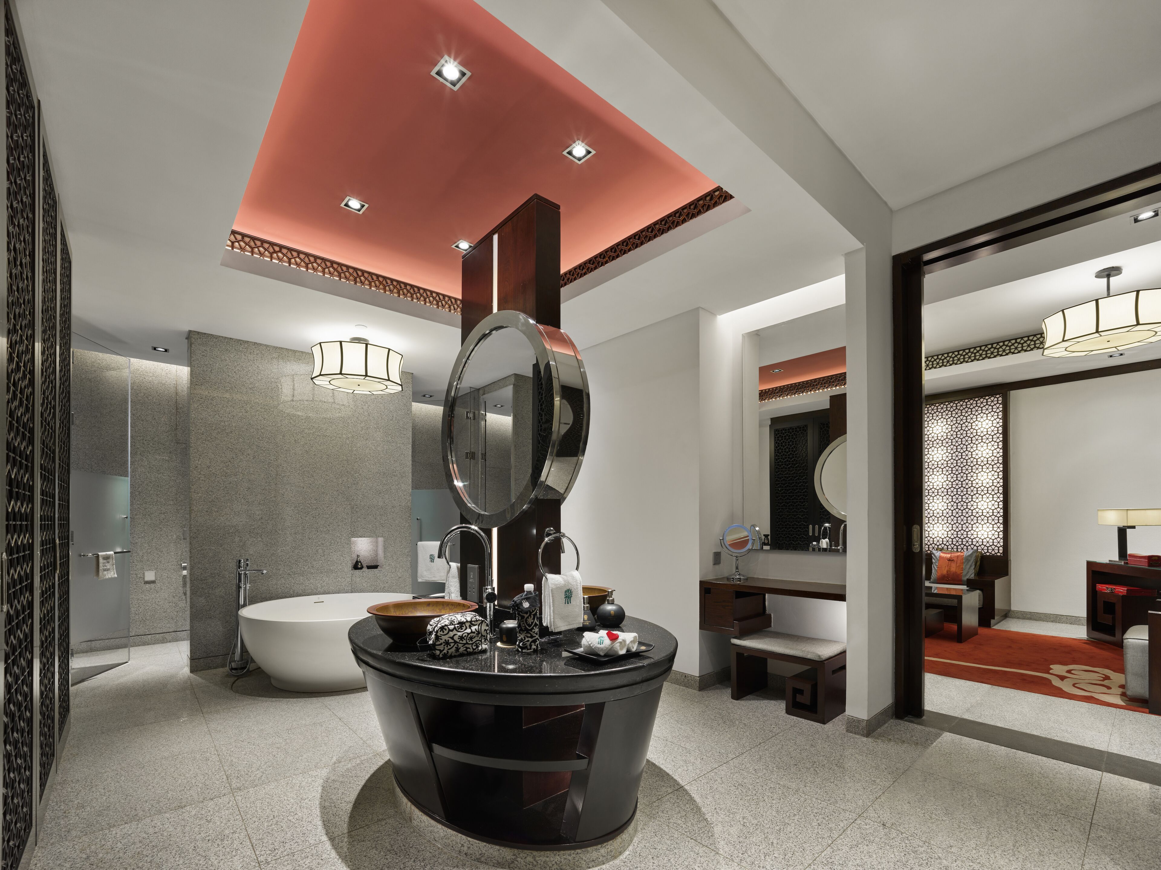 premier water terrace suite, 1 king bed, terrace | bathroom | separate bathtub and shower, designer toiletries, hair dryer, bathrobes