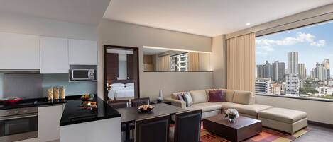 49-inch LCD TV with satellite channels, DVD player, ping pong