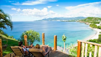 Villa panoramica, 1 camera da letto, idromassaggio, vista mare | Balcone