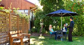 Breakfast and dinner served, garden views