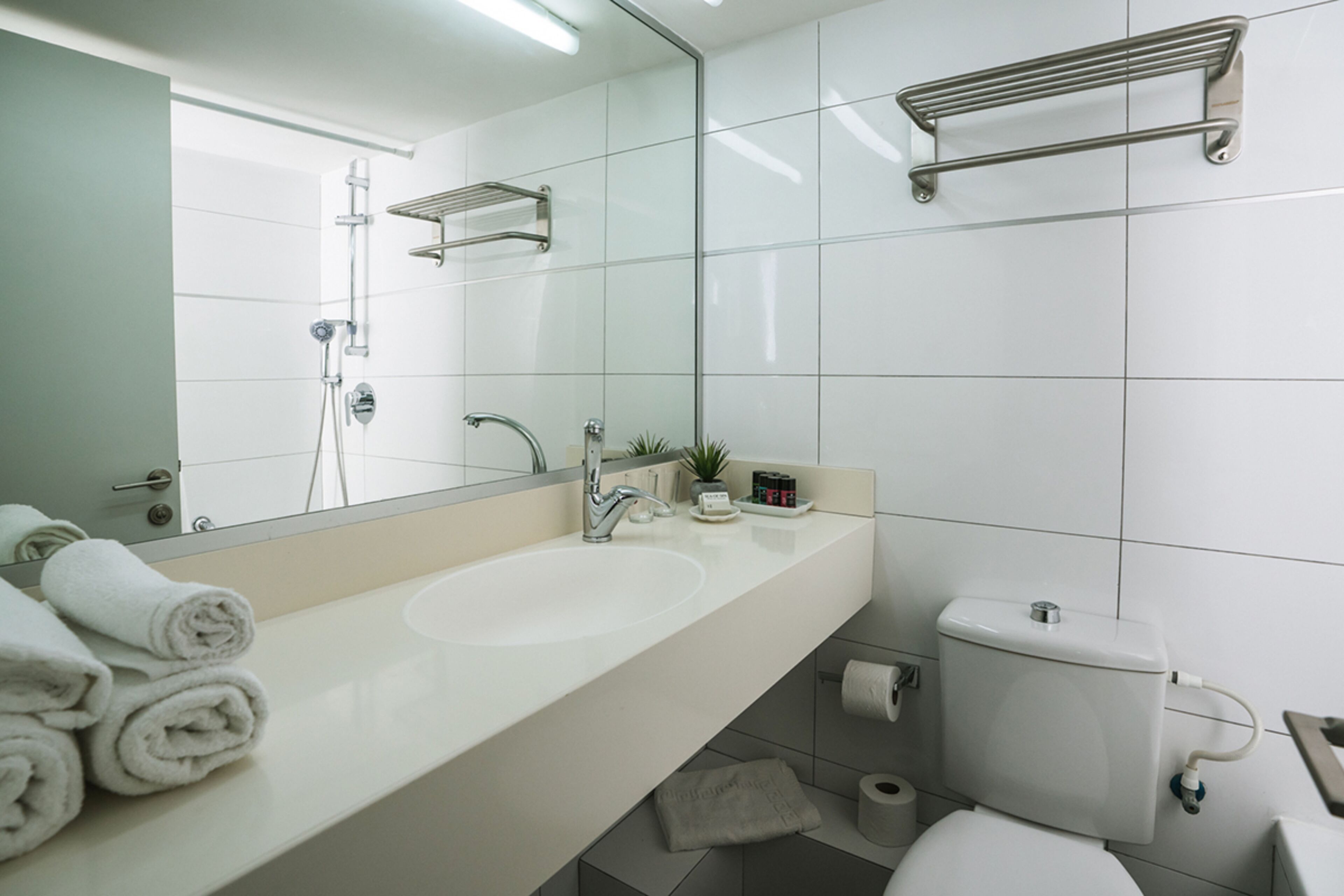 free toiletries, towels, soap, shampoo