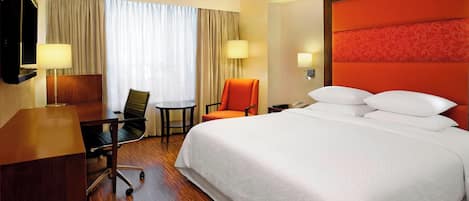 Down comforters, minibar, in-room safe, desk