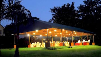 Outdoor banquet area