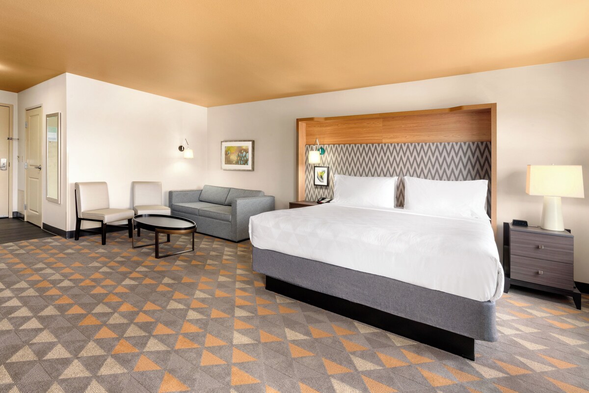 Premium Room, 1 King Bed with Sofa bed, Jetted Tub | Premium bedding, desk, laptop workspace, blackout curtains