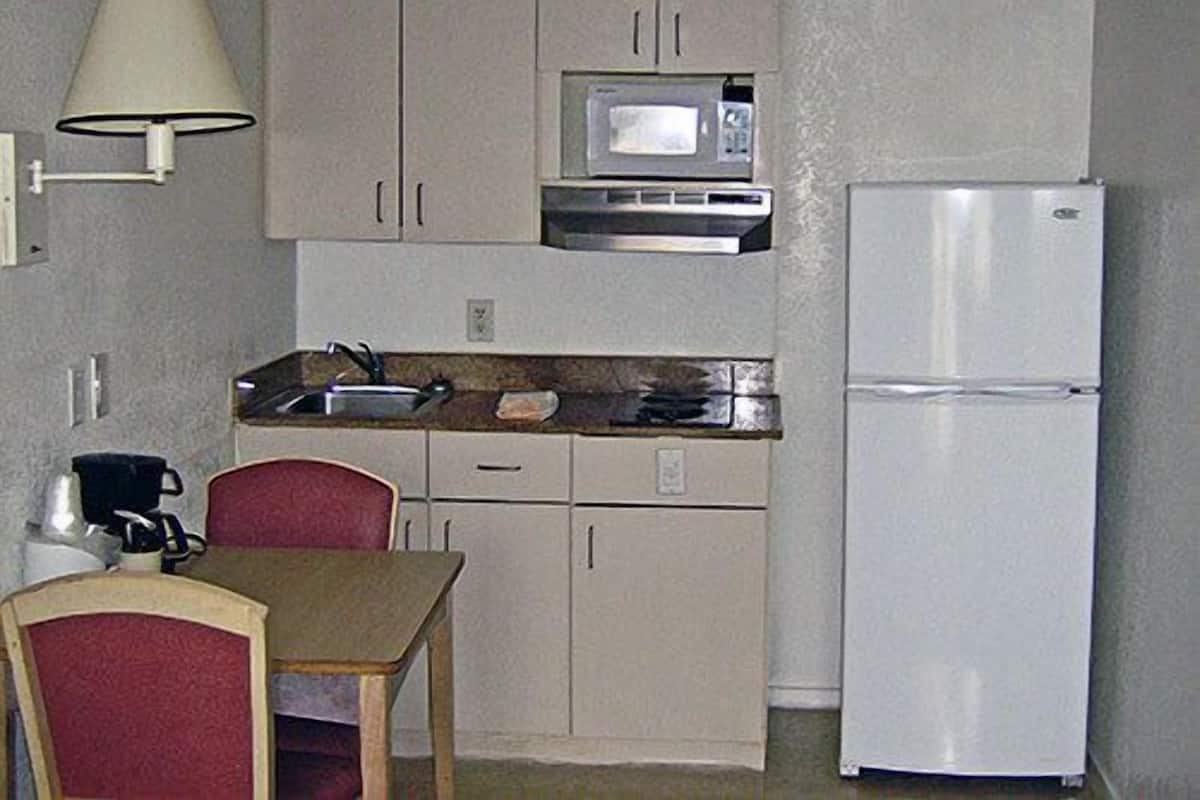 ثلاجة/مجمد بحجم كبير، ميكروويف، ماكينة لصنع القهوة/الشاي