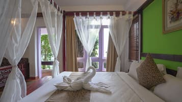 Habitación de lujo | 1 dormitorio, ropa de cama de alta calidad, decoración individual