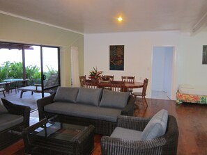 House, 3 Bedrooms, Balcony, Beach View | Living area - Raina Holiday Accommodation (Rarotonga)