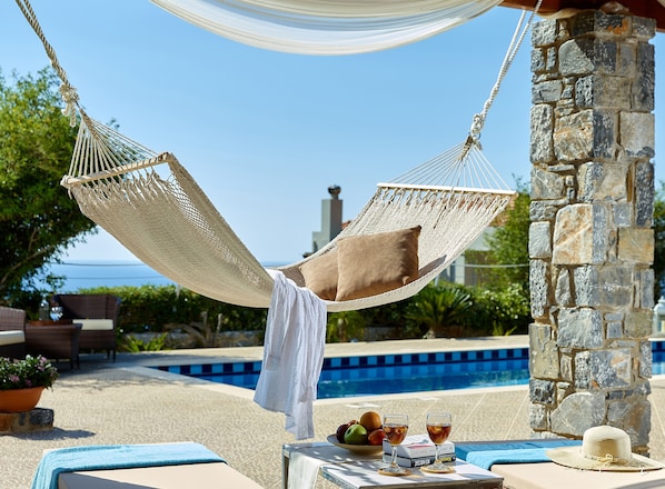 Villa, 3 Bedrooms, Private Pool, Sea Facing (Kalypso) | In-room safe, soundproofing, iron/ironing board, free cribs/infant beds
