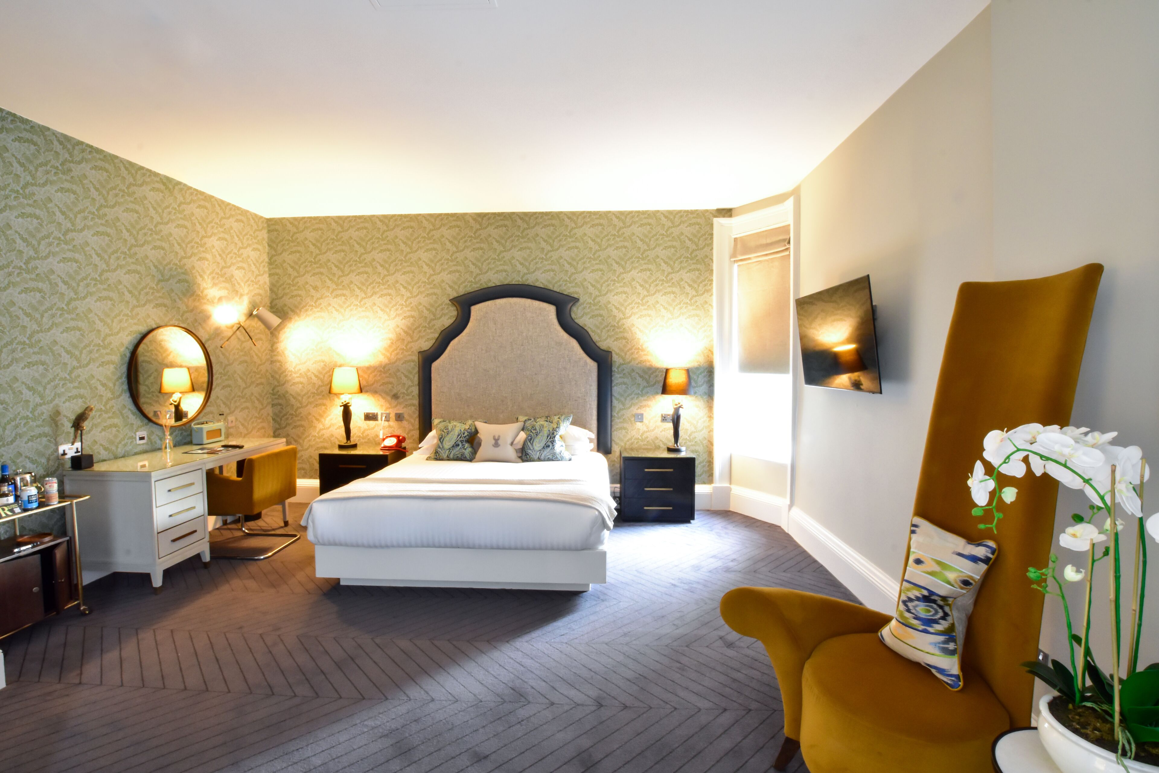 executive double room | premium bedding, minibar, in-room safe, individually decorated