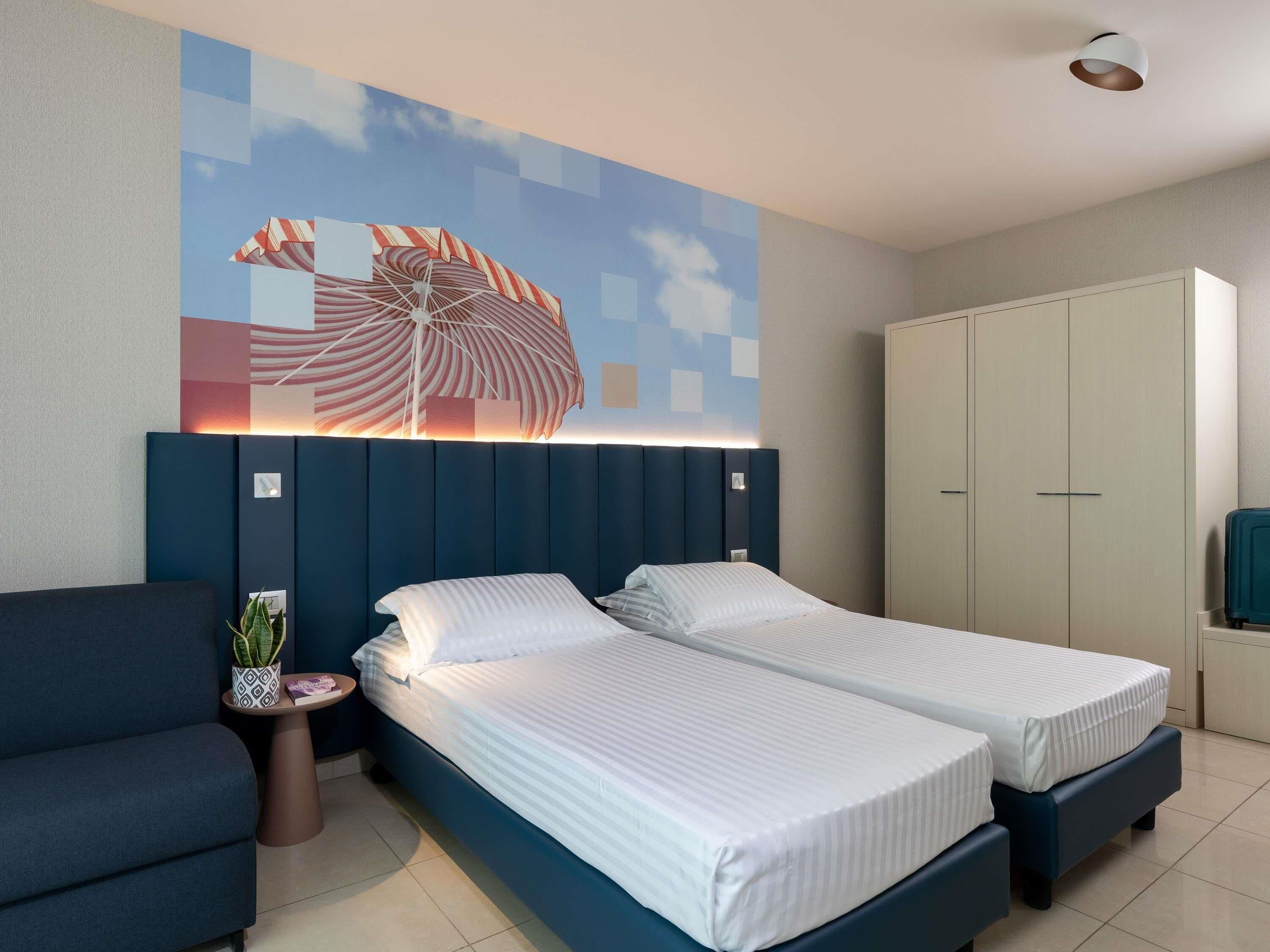 Superior Room, 2 Twin Beds, Terrace, Partial Sea View (side sea view) | Down comforters, pillowtop beds, minibar, in-room safe