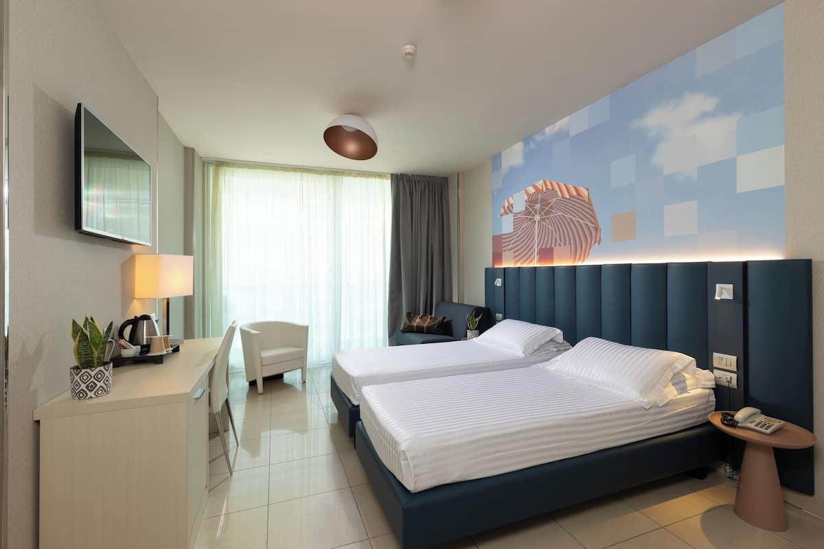 Superior Room, 2 Twin Beds, Terrace, Partial Sea View (side sea view) | Down comforters, pillowtop beds, minibar, in-room safe